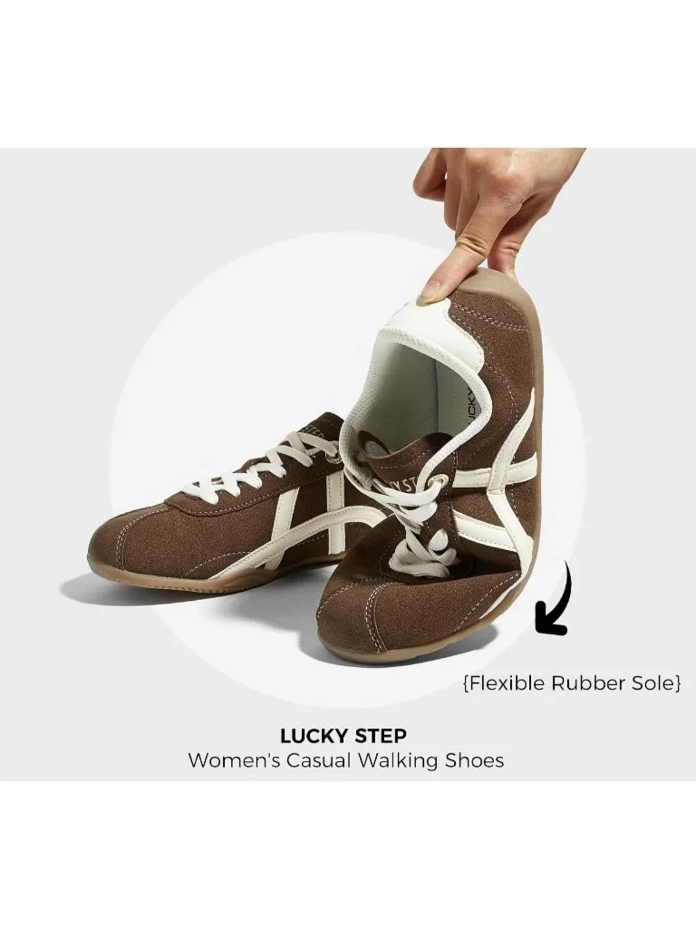 Women's Dark Brown Lightweight Trendy Fashion Thin Sole Walking Stylish Sneakers